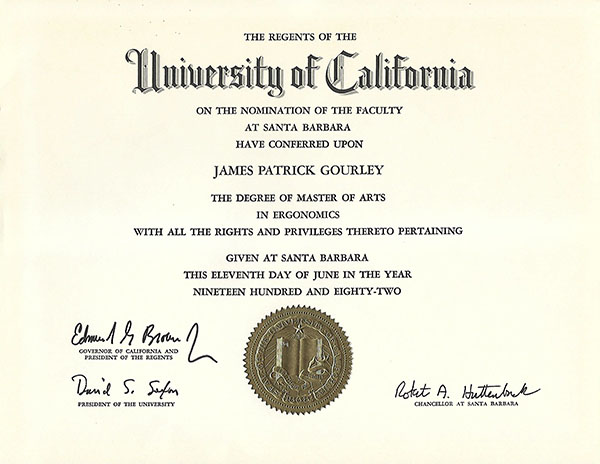 University of CA Certificate